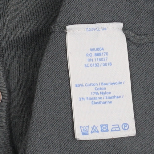 Boden Women's Grey Cotton Blend Button Cardigan UK 12