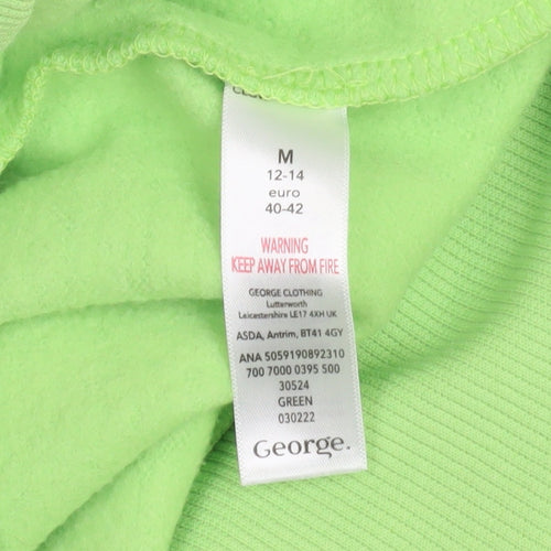 George Women's Green 'Don't Hate Meditate' Pullover Sweatshirt Size M 12-14