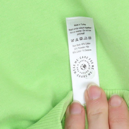 George Women's Green 'Don't Hate Meditate' Pullover Sweatshirt Size M 12-14