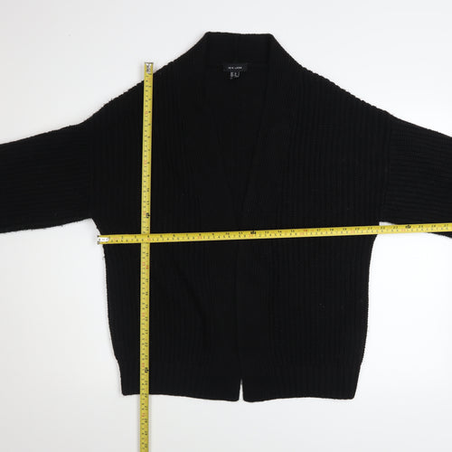 New Look Women's Black Knit Open Cardigan Size M Long Sleeve