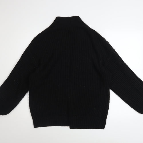New Look Women's Black Knit Open Cardigan Size M Long Sleeve