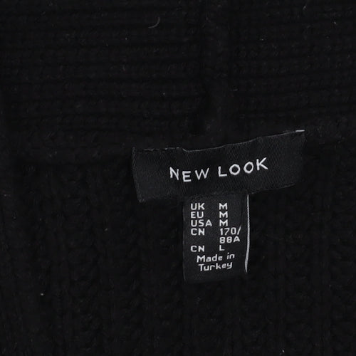 New Look Women's Black Knit Open Cardigan Size M Long Sleeve