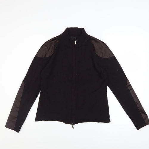 Yuka Men's Black Full Zip Jersey Jacket Size L Stand-Up Collar