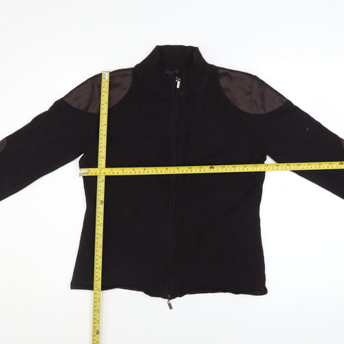 Yuka Men's Black Full Zip Jersey Jacket Size L Stand-Up Collar