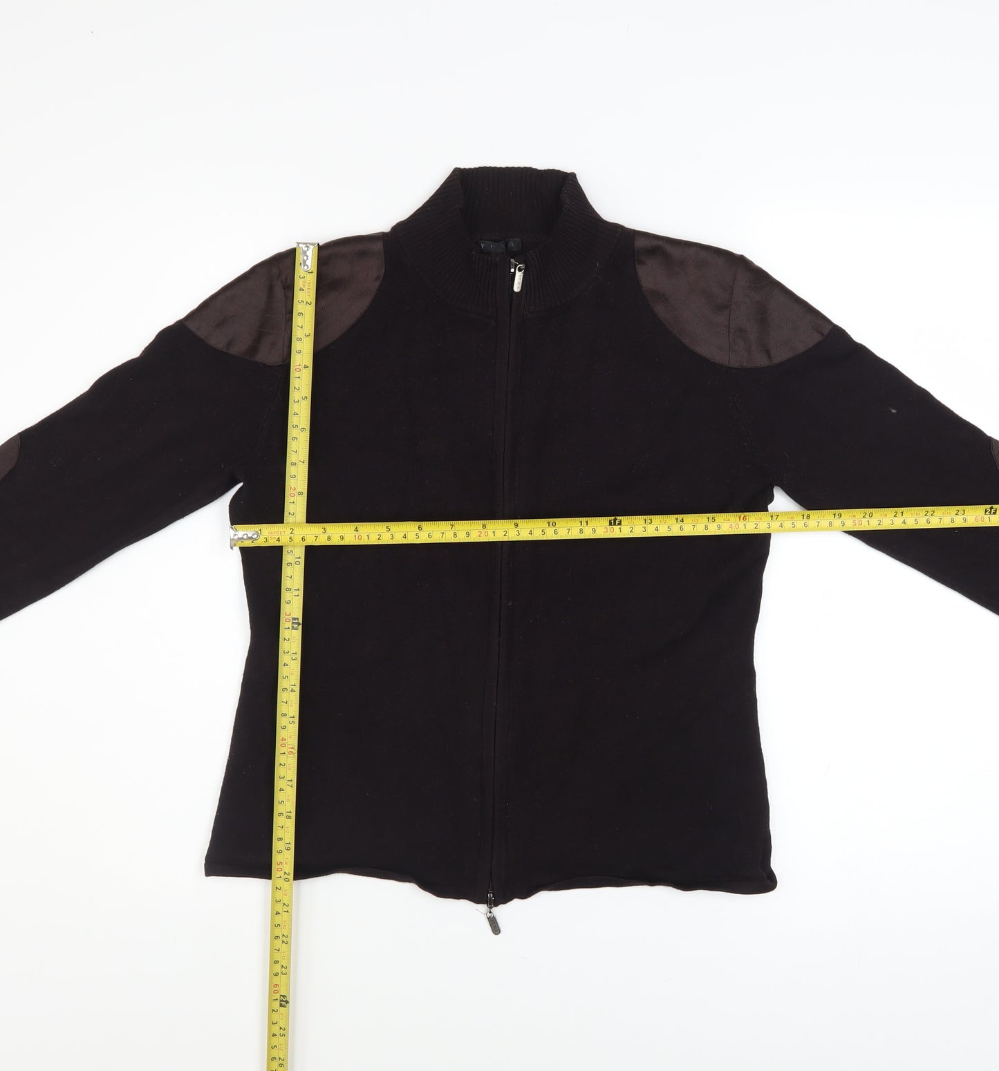 Yuka Men's Black Full Zip Jersey Jacket Size L Stand-Up Collar