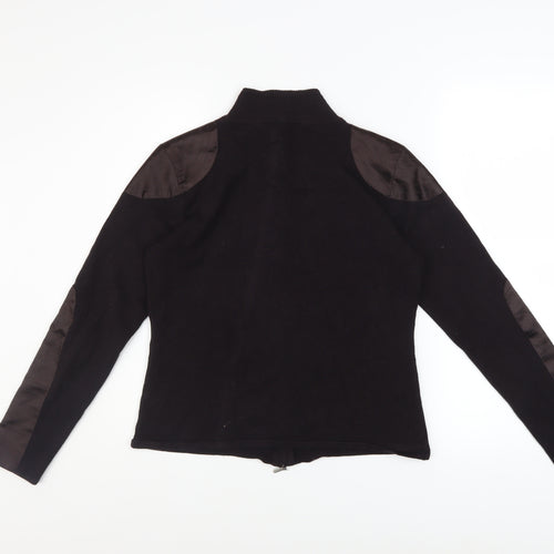 Yuka Men's Black Full Zip Jersey Jacket Size L Stand-Up Collar