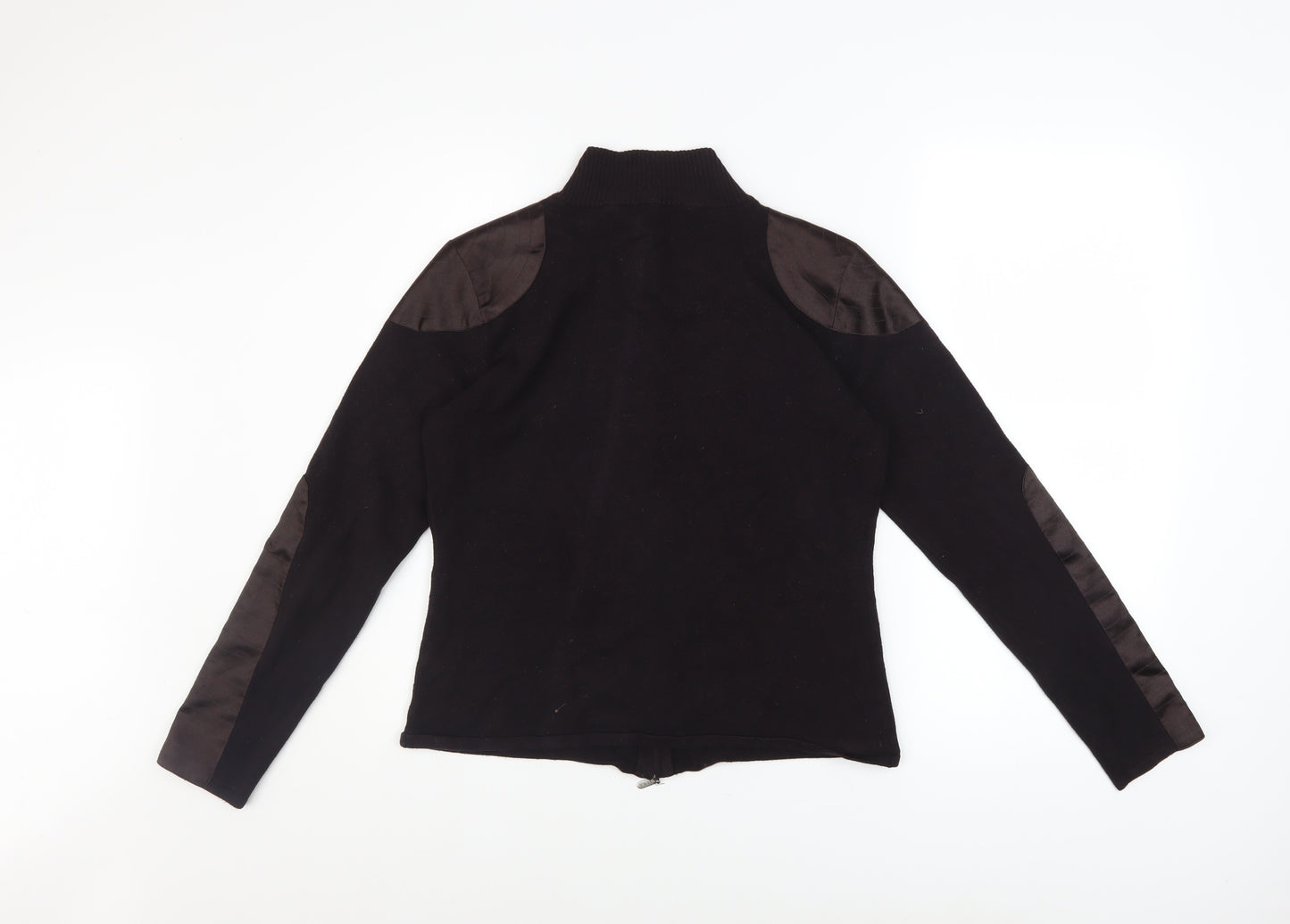 Yuka Men's Black Full Zip Jersey Jacket Size L Stand-Up Collar