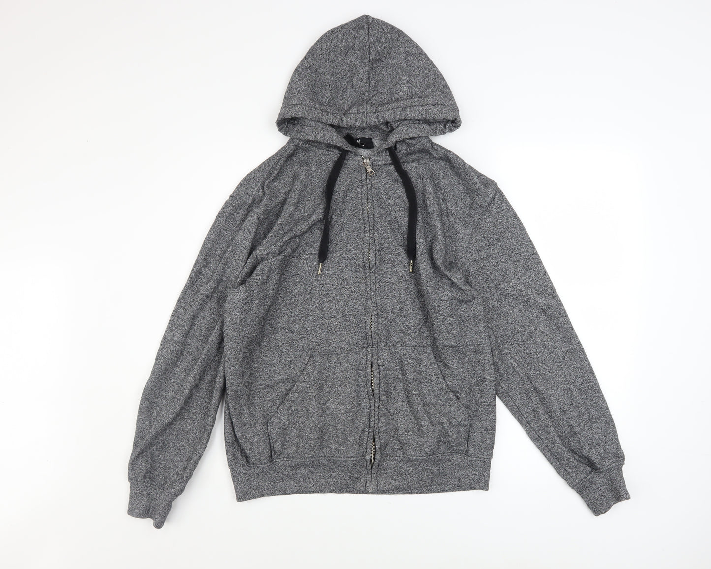 H&M Men's Grey Full Zip Hoodie Sweatshirt Regular Fit Size S