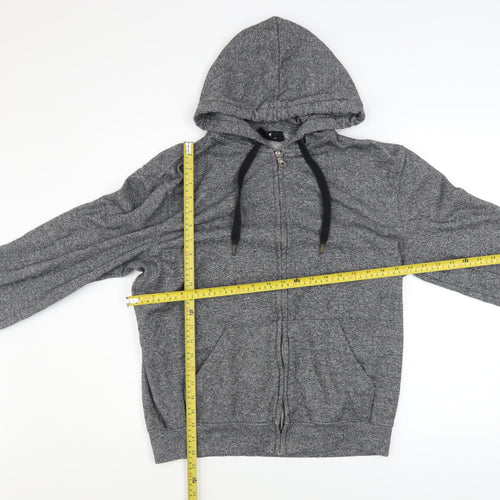 H&M Men's Grey Full Zip Hoodie Sweatshirt Regular Fit Size S