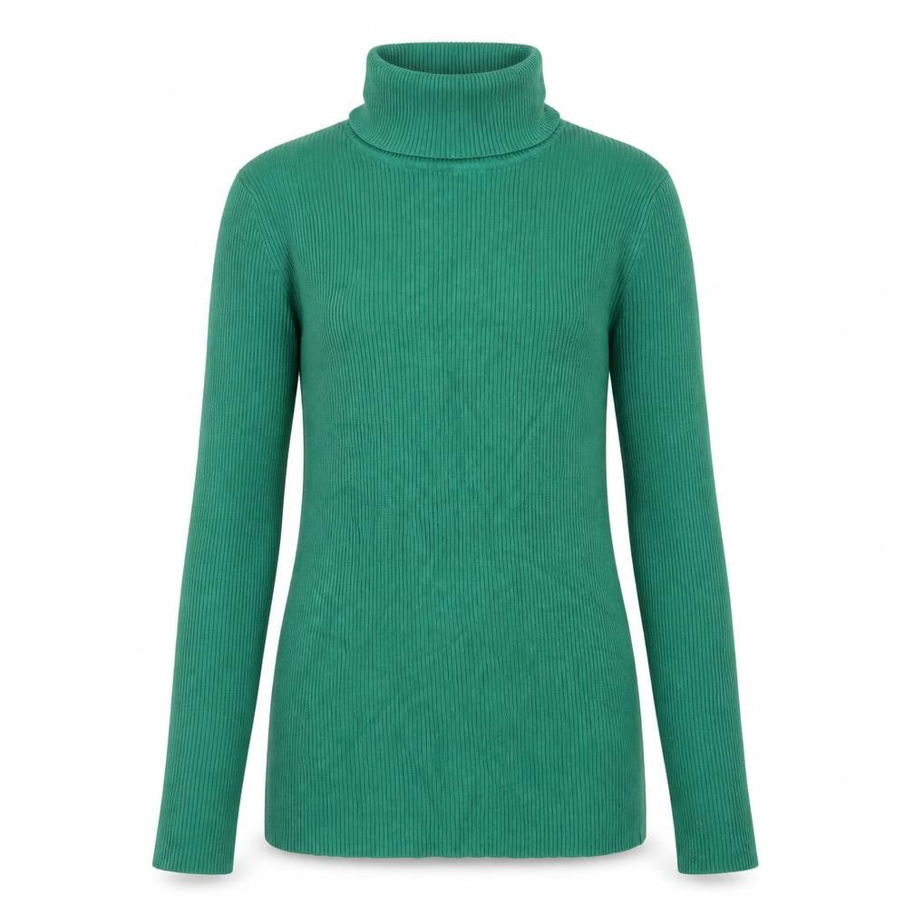 Marks and Spencer Women’s Green Roll Neck Ribbed Jumper Size 10
