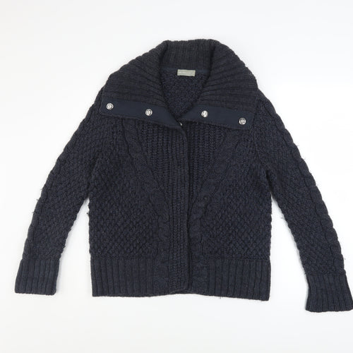 Marks and Spencer Per Una Women's Navy Cable-Knit Cardigan Size S