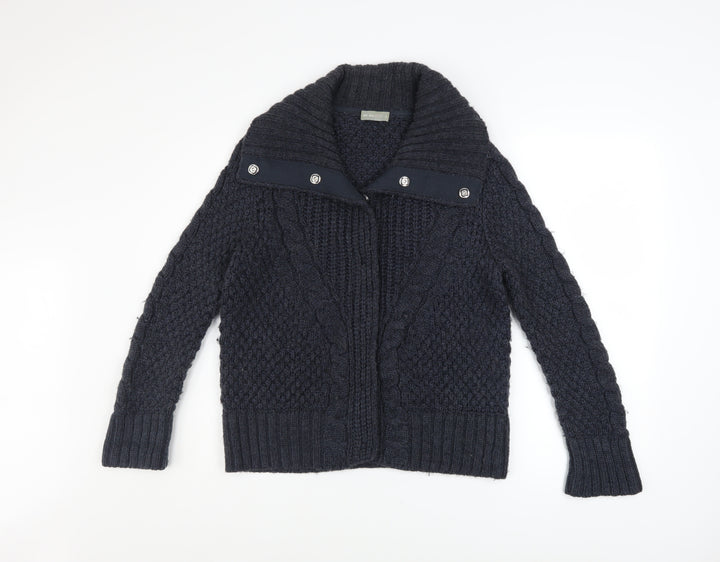 Marks and Spencer Per Una Women's Navy Cable-Knit Cardigan Size S