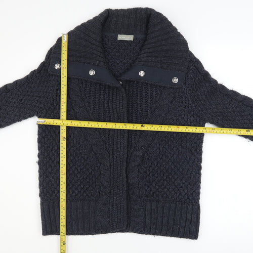 Marks and Spencer Per Una Women's Navy Cable-Knit Cardigan Size S