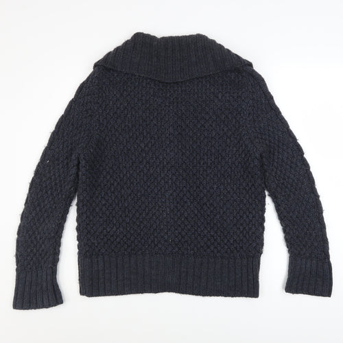 Marks and Spencer Per Una Women's Navy Cable-Knit Cardigan Size S