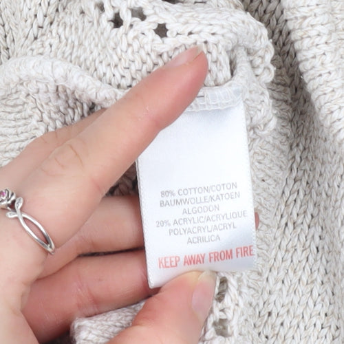 Dorothy Perkins Women’s Ivory Open-Knit Mock Neck Jumper Size 10