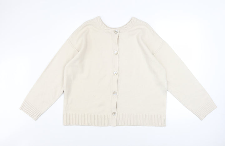 GU Women’s Ivory Knit Button Up Cardigan XL Relaxed Fit