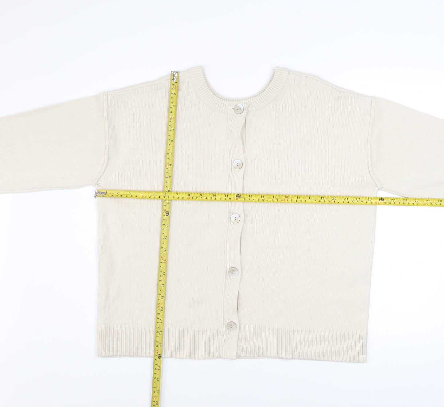 GU Women’s Ivory Knit Button Up Cardigan XL Relaxed Fit