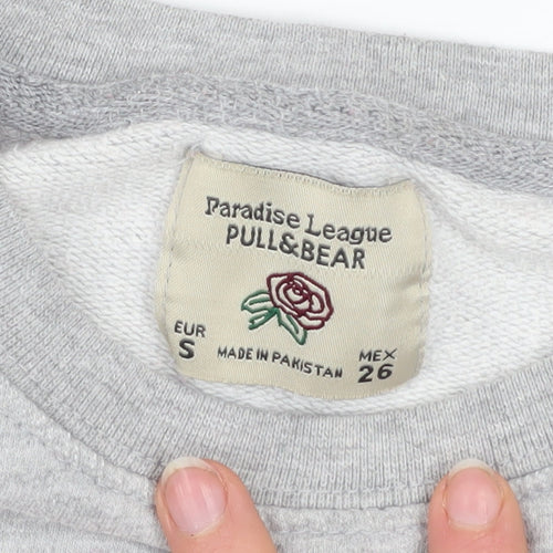 Pull & Bear Women Grey Red Colourblock Sweatshirt Size S