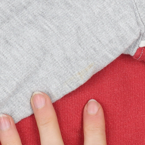 Pull & Bear Women Grey Red Colourblock Sweatshirt Size S