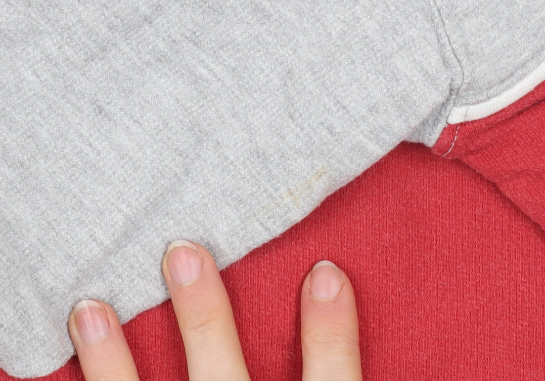 Pull & Bear Women Grey Red Colourblock Sweatshirt Size S