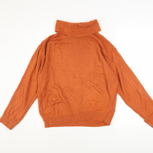 Boohoo Women's Brown Roll Neck Long Sleeve Knit Jumper Size S