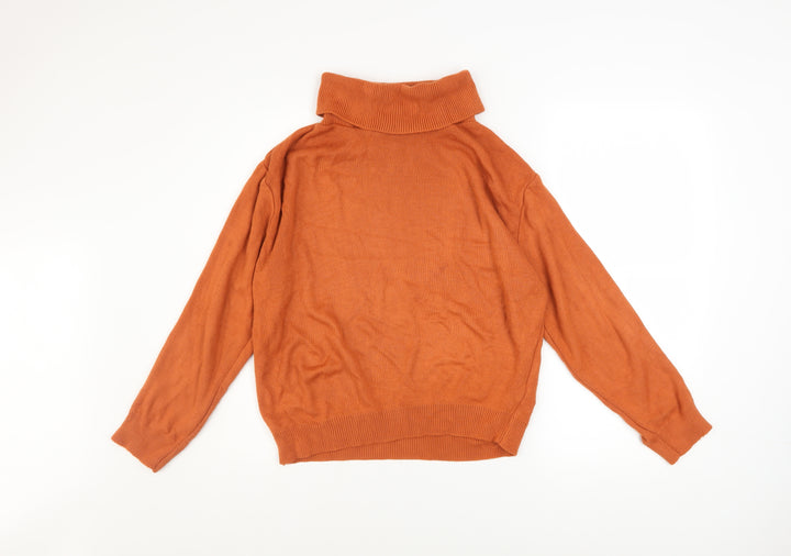 Boohoo Women's Brown Roll Neck Long Sleeve Knit Jumper Size S
