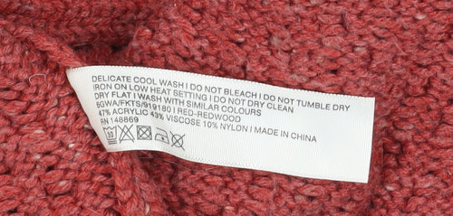 Fat Face Women Red Size 16 Chunky Knit Open Cardigan
