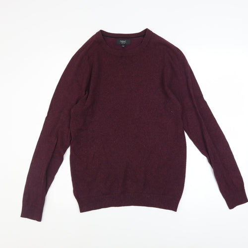 Next Men’s Red Cotton Blend Crew Neck Pullover Jumper XS