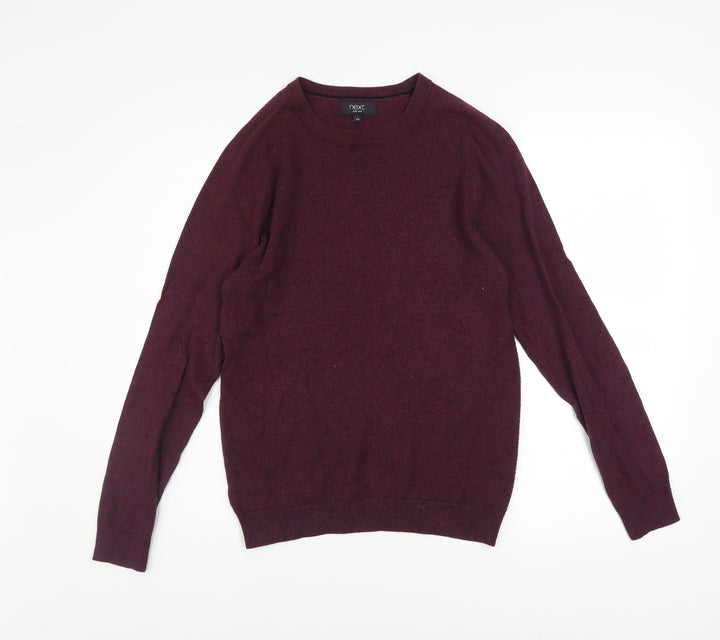Next Men’s Red Cotton Blend Crew Neck Pullover Jumper XS