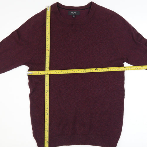 Next Men’s Red Cotton Blend Crew Neck Pullover Jumper XS