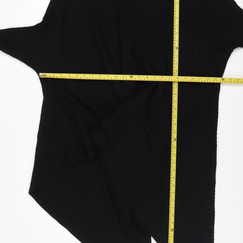 Moocci Women Black High Neck Knit Cape Jumper One Size