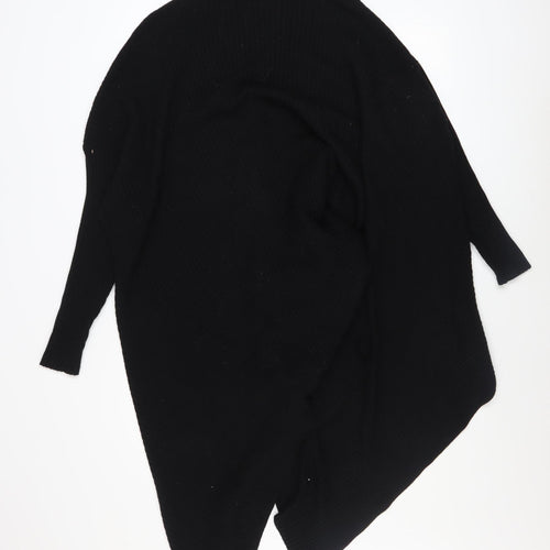 Moocci Women Black High Neck Knit Cape Jumper One Size