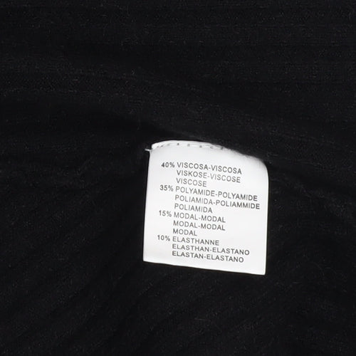 Moocci Women Black High Neck Knit Cape Jumper One Size