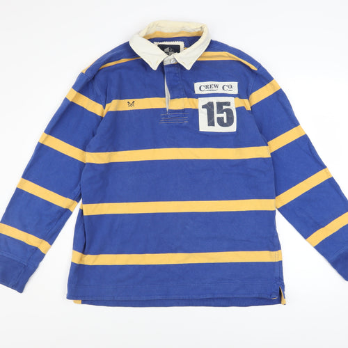 Crew Clothing Co. Men's Blue Striped Rugby Sweatshirt Medium