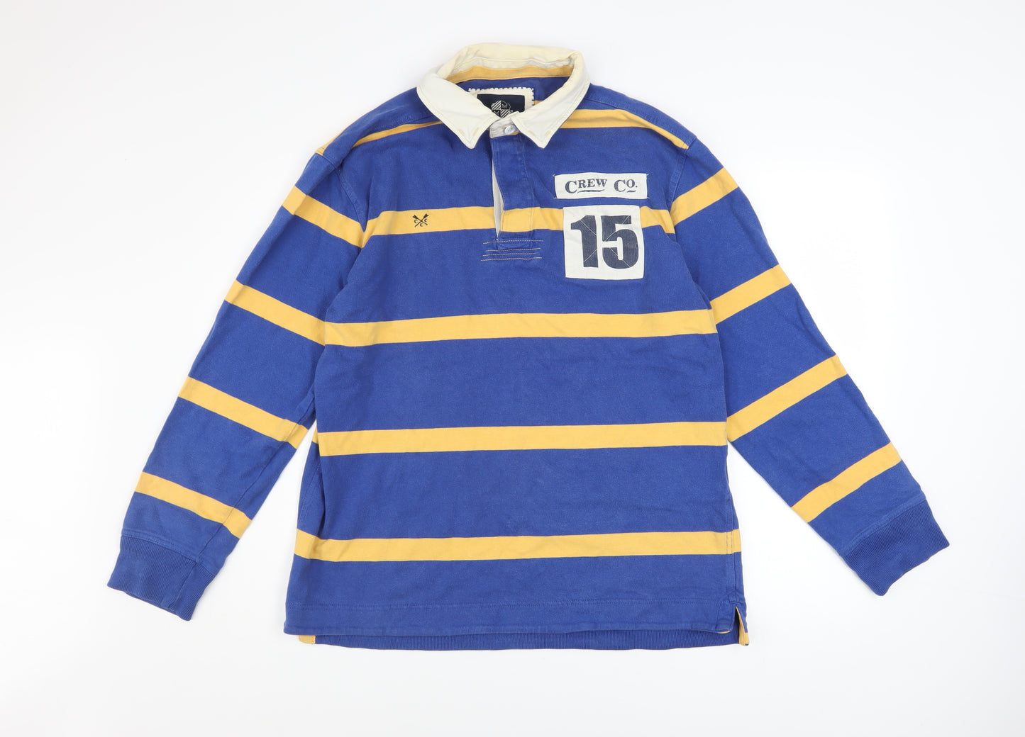 Crew Clothing Co. Men's Blue Striped Rugby Sweatshirt Medium