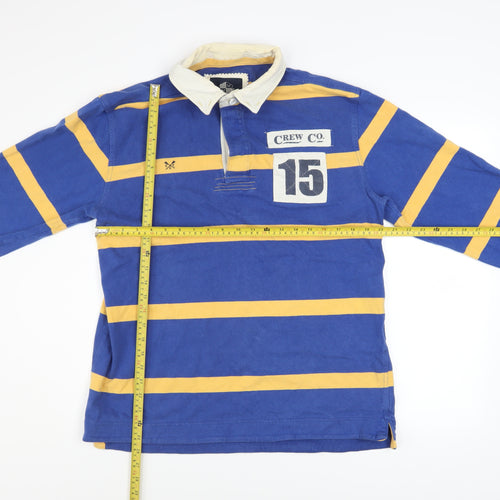 Crew Clothing Co. Men's Blue Striped Rugby Sweatshirt Medium