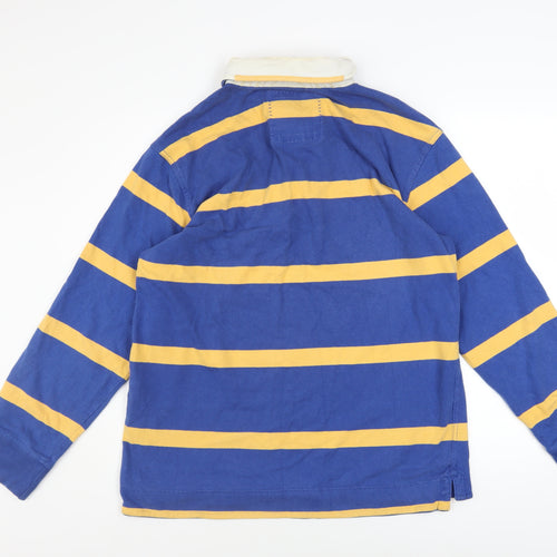 Crew Clothing Co. Men's Blue Striped Rugby Sweatshirt Medium