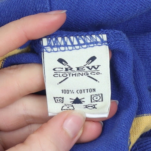 Crew Clothing Co. Men's Blue Striped Rugby Sweatshirt Medium
