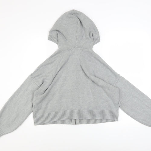 Hollister Womens Grey Full Zip Hoodie XS Cotton Blend Hooded Sweatshirt