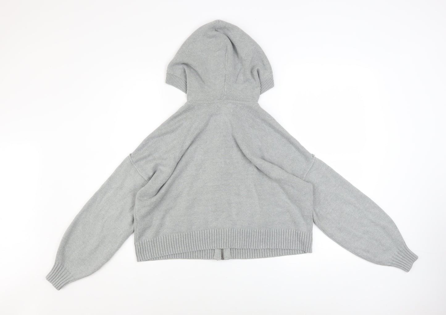 Hollister Womens Grey Full Zip Hoodie XS Cotton Blend Hooded Sweatshirt
