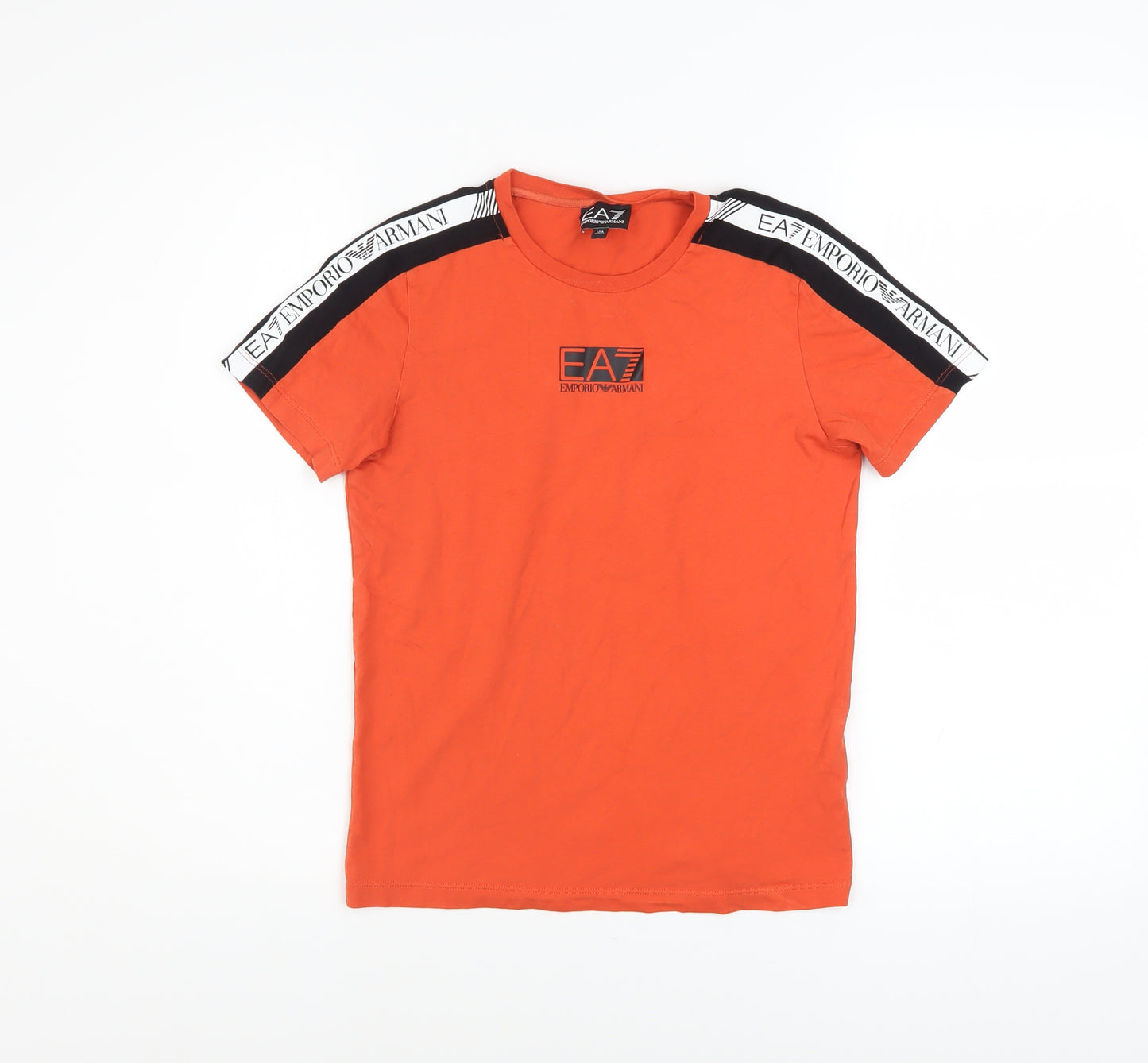 Emporio Armani EA7 Boys Orange Short Sleeve Logo T-Shirt 12 Years 100% Cotton