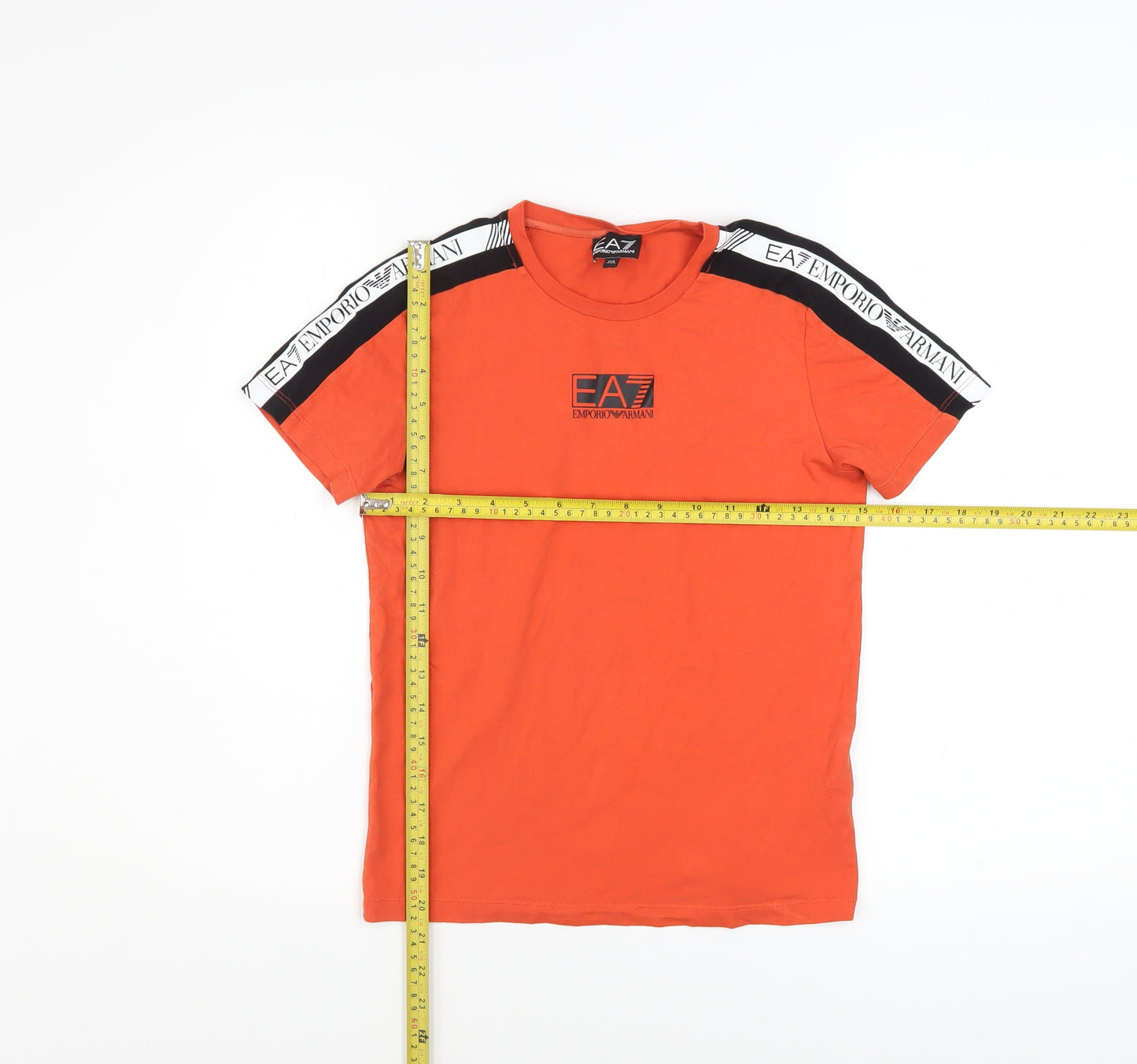 Emporio Armani EA7 Boys Orange Short Sleeve Logo T-Shirt 12 Years 100% Cotton