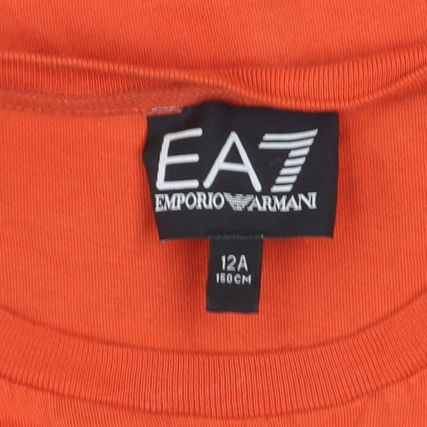 Emporio Armani EA7 Boys Orange Short Sleeve Logo T-Shirt 12 Years 100% Cotton