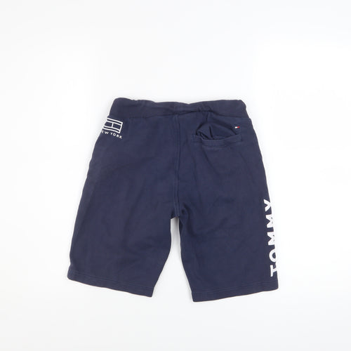 Tommy Hilfiger Boys Blue Sweat Shorts Size 12 Years Drawstring Logo