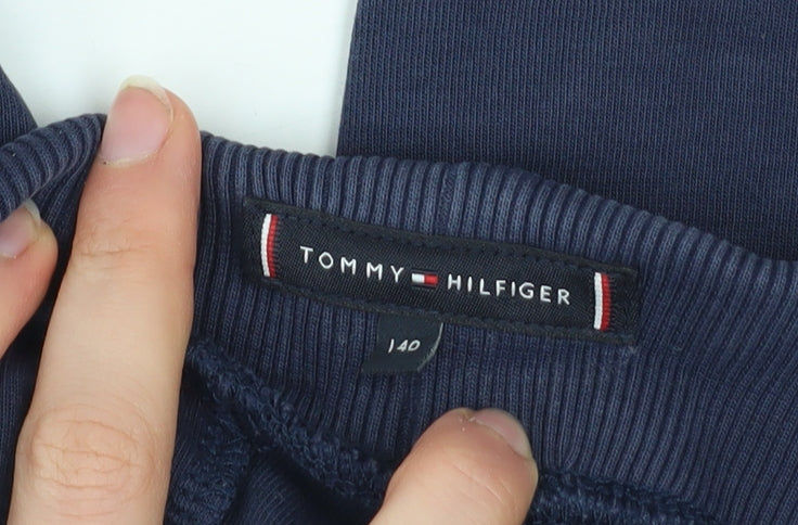 Tommy Hilfiger Boys Blue Sweat Shorts Size 12 Years Drawstring Logo
