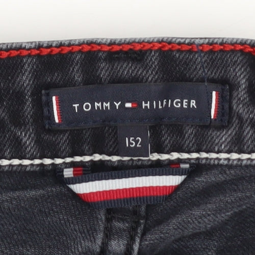 Tommy Hilfiger Boys Black Slim Fit Denim Jeans Size 152 (24 in Waist)