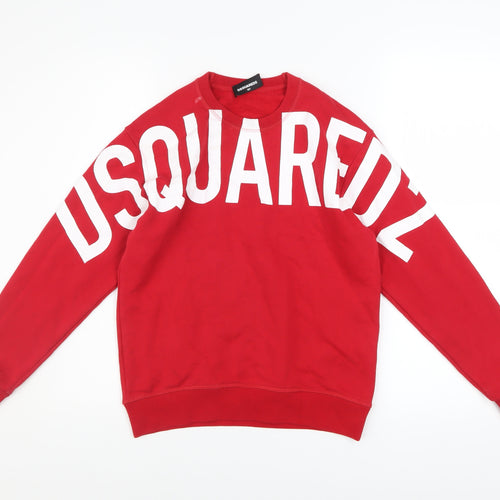 DSQUARED2 Boys Red Graphic Logo Pullover Sweatshirt 10 Years