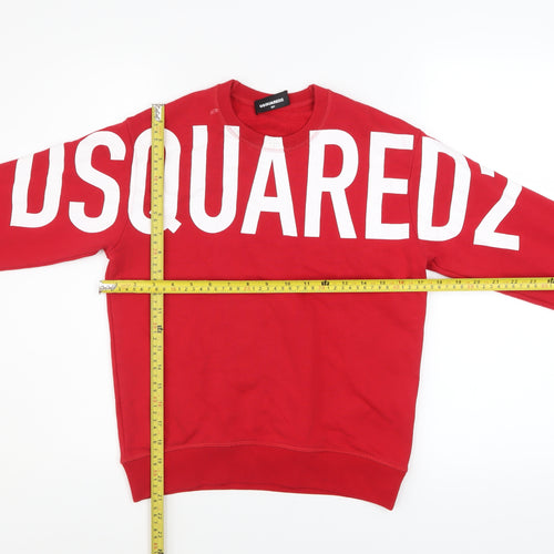 DSQUARED2 Boys Red Graphic Logo Pullover Sweatshirt 10 Years