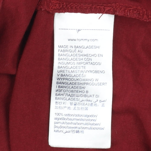 Tommy Hilfiger Boys Red Organic Cotton Short Sleeve T-Shirt Size 152