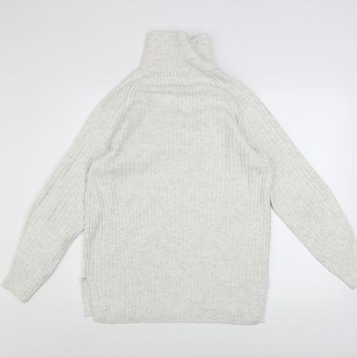Marks and Spencer Women’s Ivory Cable Knit High Neck Half Zip Jumper Size S